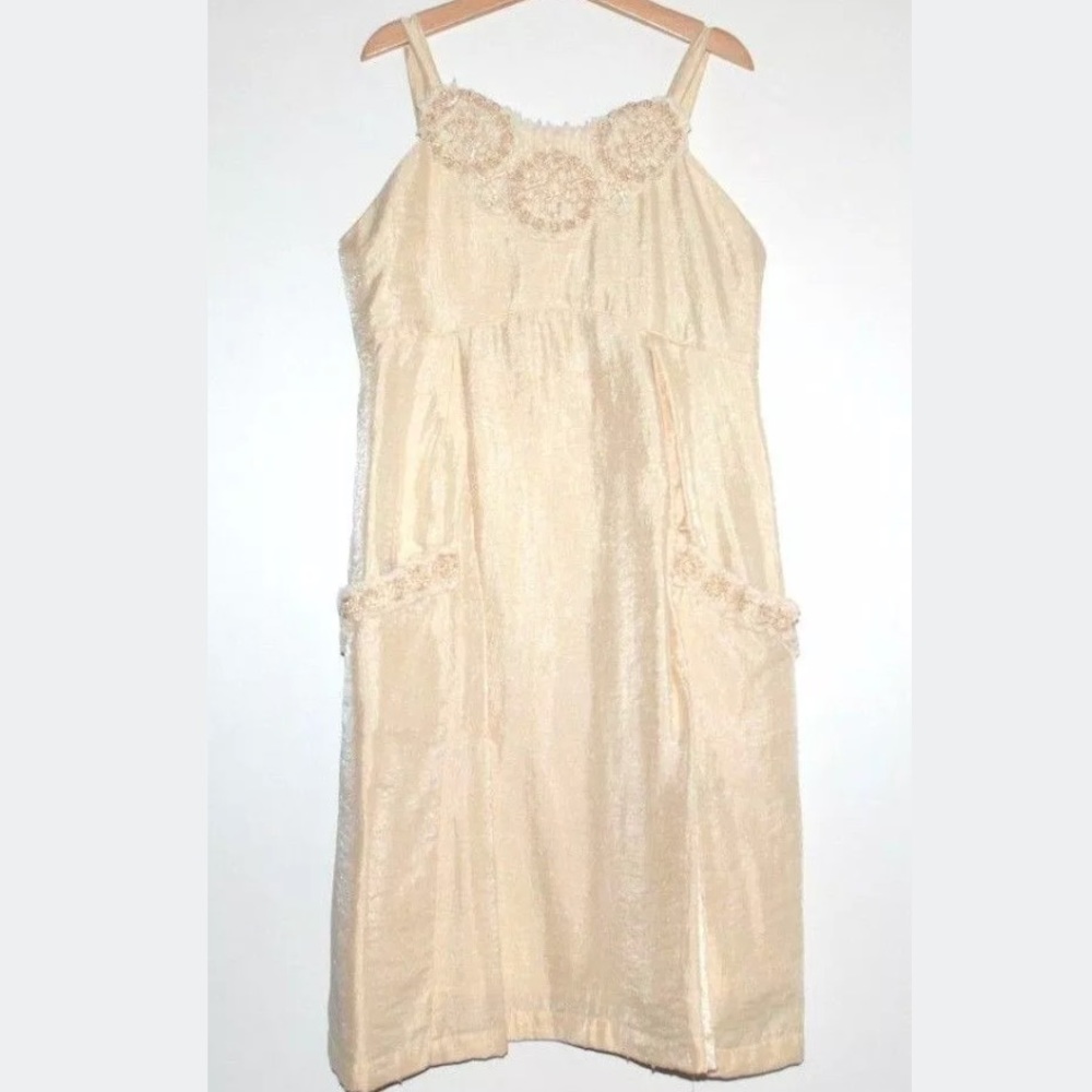 Laundry Shelli Segal Girls Shimmery Gold Dress 12